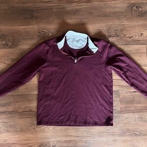 Mizzen Main Mens Sweater Medium Proflex Rayon Golf Performance Quarter Zip